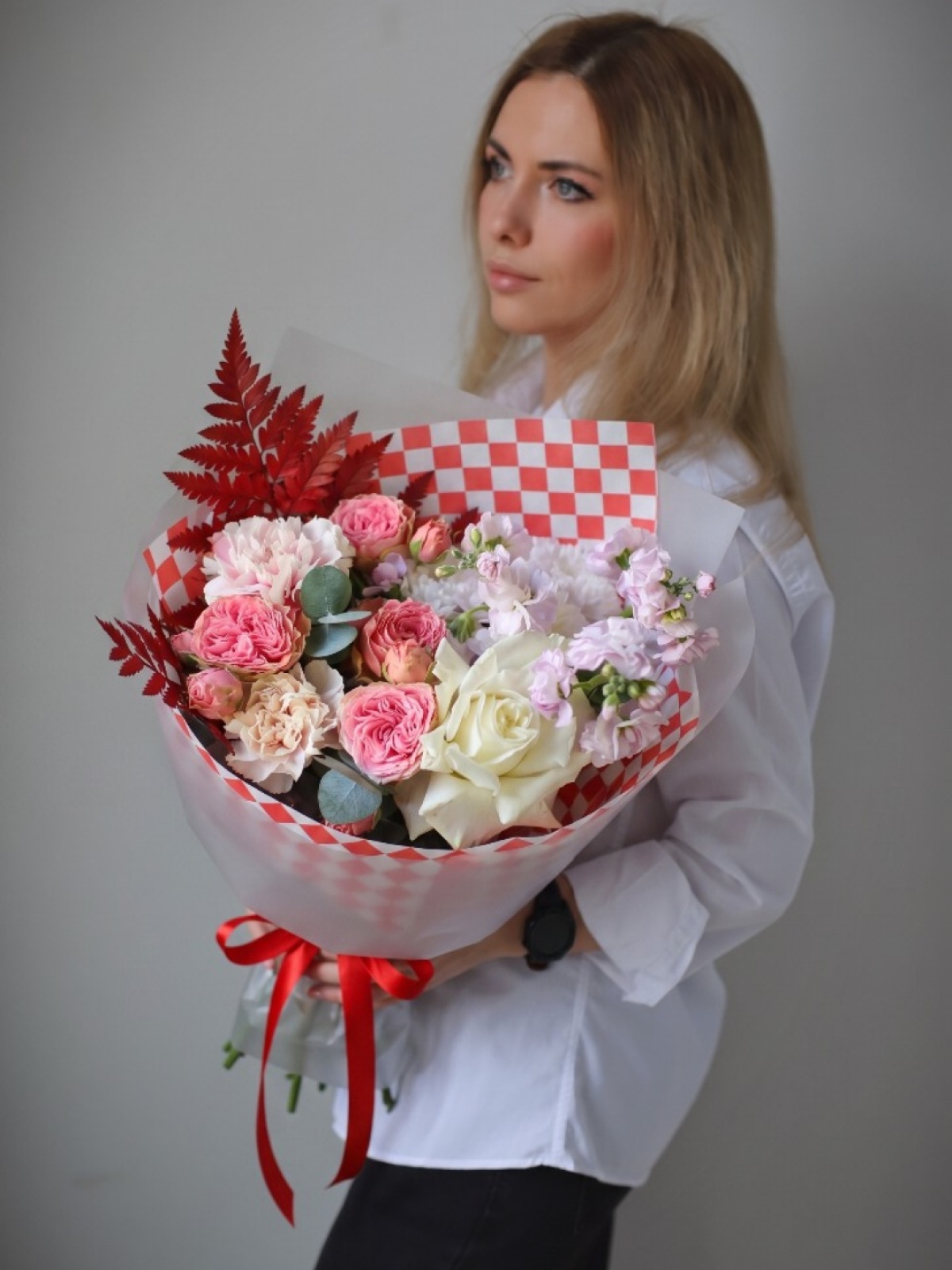 Букет микс с розами М