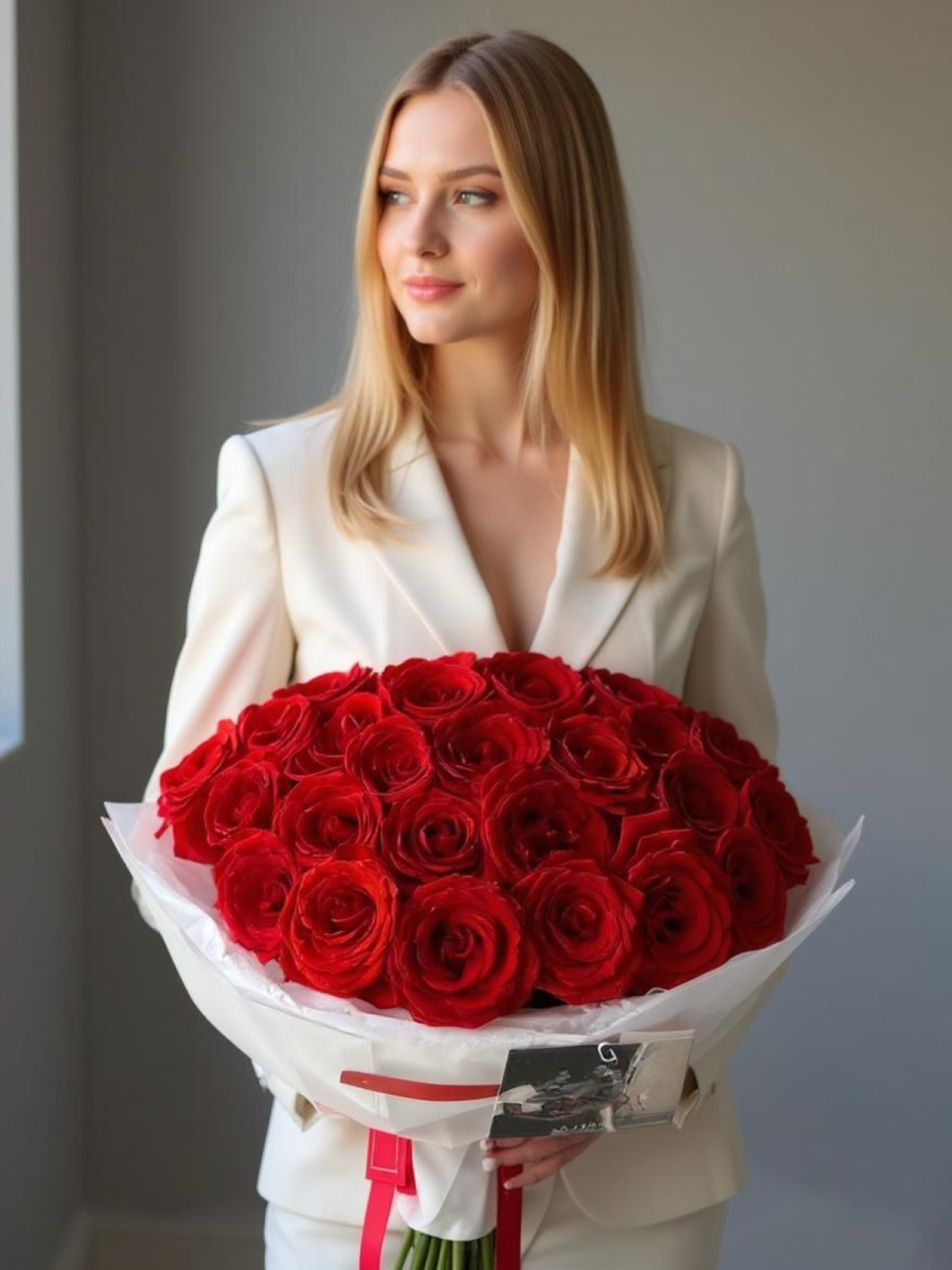 Букет из красных роз 25 шт.